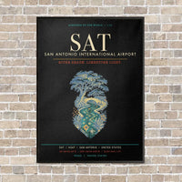 Thumbnail for San Antonio International Airport SAT - Canvas Framed - Black