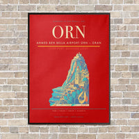 Thumbnail for Ahmed Ben Bella Airport ORN — Oran vertical canvas print - framed - red background