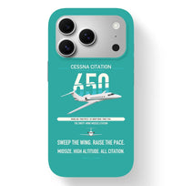 Thumbnail for Cessna Citation 650 - Citation III design on turquoise magsafe iphone case, for iPhone 17 Pro