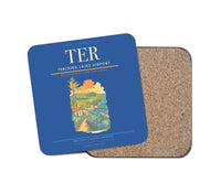 Thumbnail for Terceira Lajes Airport (TER) design on blue 1 piece coaster
