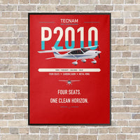 Thumbnail for Tecnam P2010 vertical canvas print - framed - red background