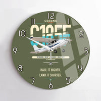 Thumbnail for Cessna A185F Skywagon design on green army no frame wall clock