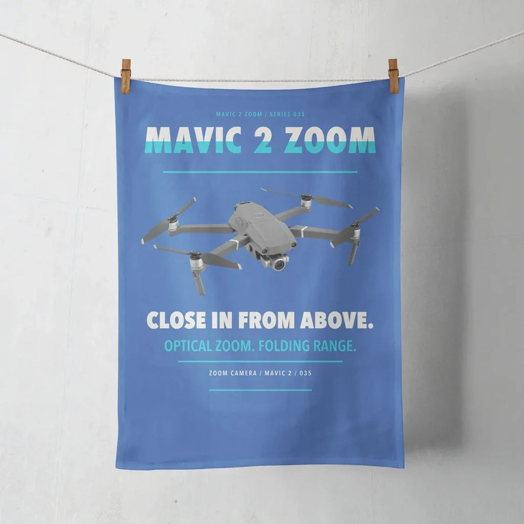 DJI Mavic 2 Zoom design on blue towel