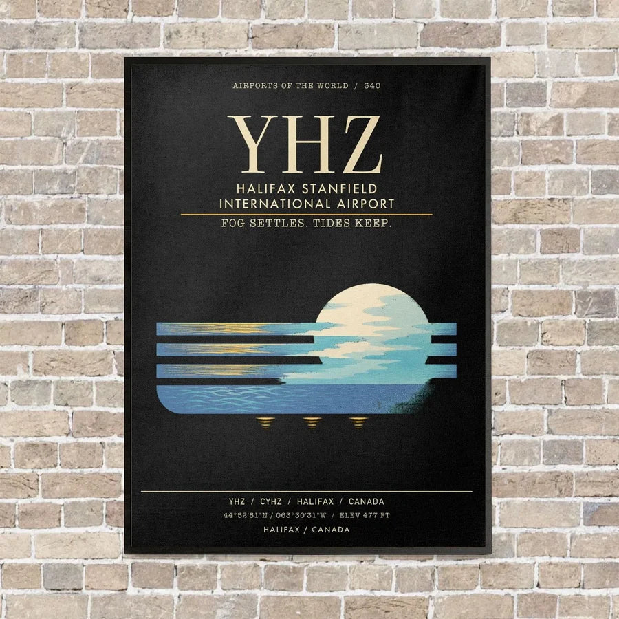 Halifax Stanfield International Airport YHZ - Canvas Framed - Black