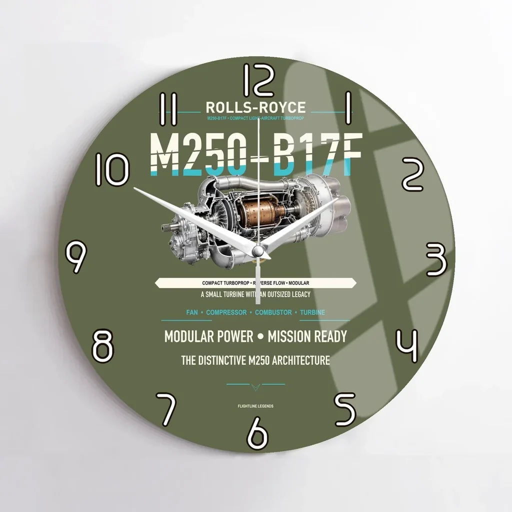 M250-B17F design on green army no frame wall clock