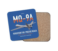 Thumbnail for MQ-9A Reaper design on blue 1 piece coaster