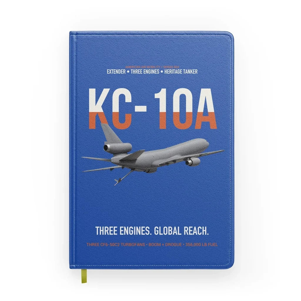 KC-10A EXTENDER design on blue notebook