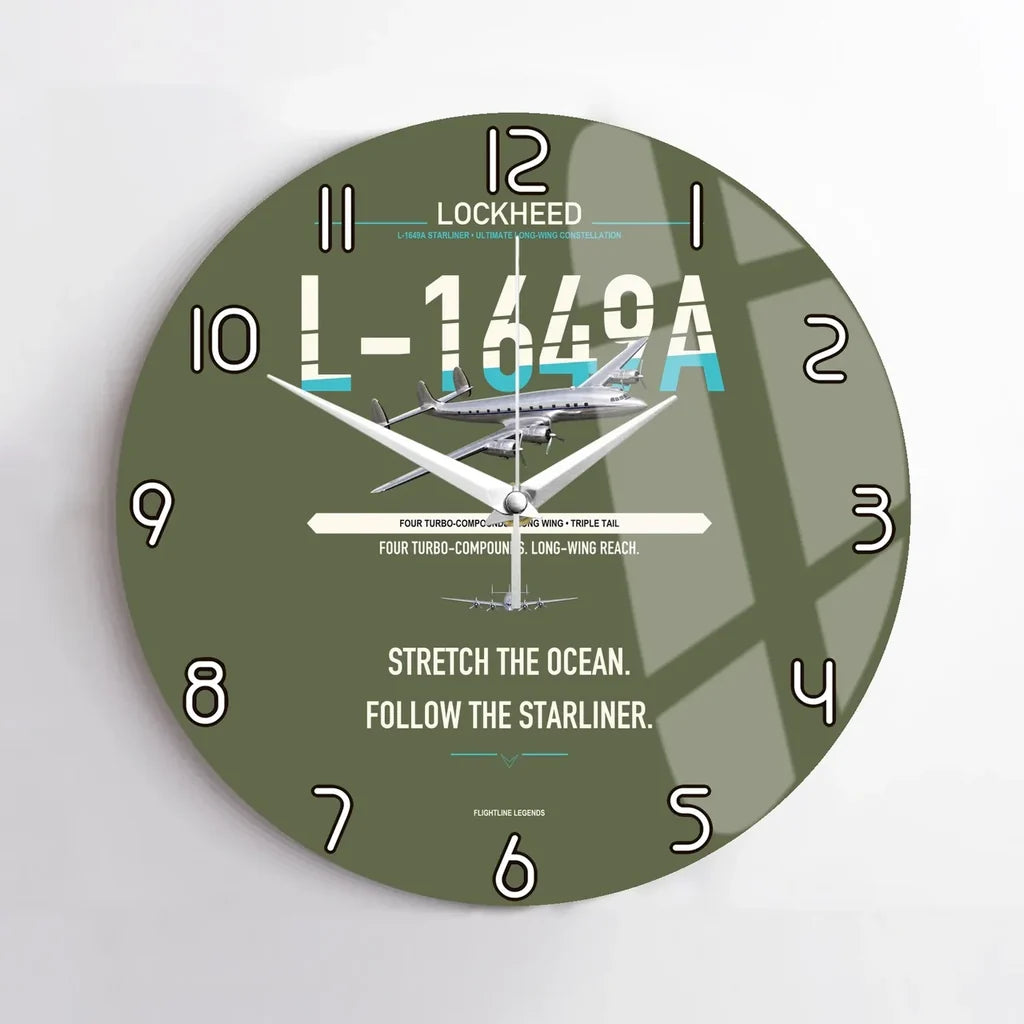 Lockheed L-1649A Starliner design on green army no frame wall clock