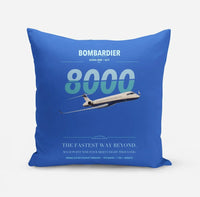 Thumbnail for Bombardier Global 8000 design on blue pillow