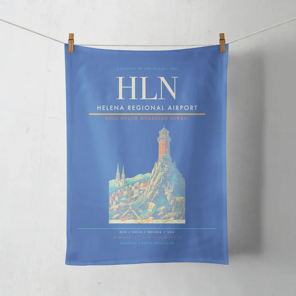 Helena Regional Airport (HLN) design on blue towel