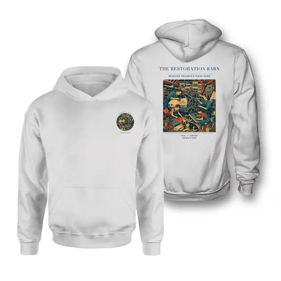 VINTAGE G4143 - The Restoration Barn - Double-Side Hoodie design on white double side