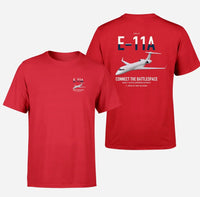 Thumbnail for E-11A BACN design on red double-side t-shirt, double-side print