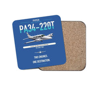 Thumbnail for Piper PA-34-220T Seneca V design on blue 1 piece coaster