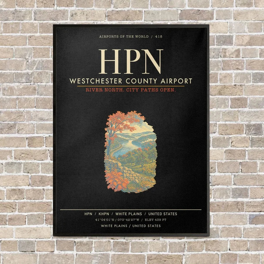 Westchester County Airport HPN - Canvas Framed - Black
