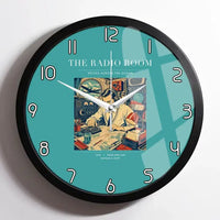 Thumbnail for VINTAGE G4106 - The Radio Room - Designed Wall Clocks design on turquoise framed