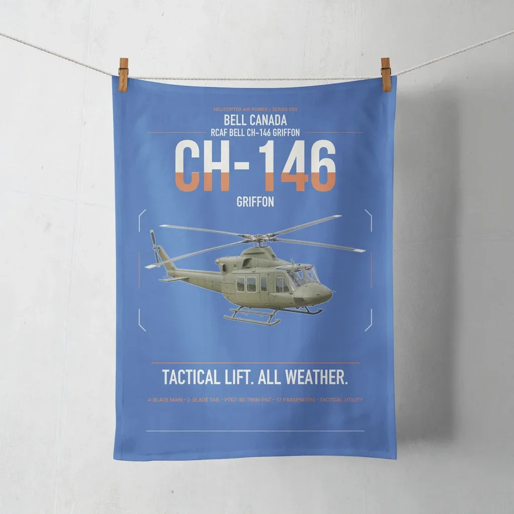 Bell Canada CH-146 Griffon design on blue towel