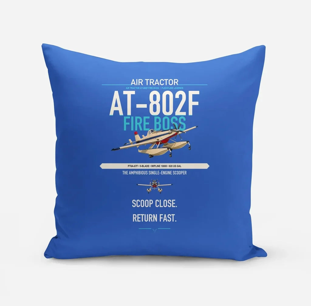 Air Tractor AT-802F Fire Boss design on blue pillow