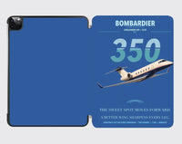 Thumbnail for Bombardier Challenger 350 design on blue ipad tablet case