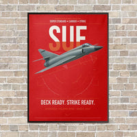 Thumbnail for Dassault Super Étendard vertical canvas print - framed - red background