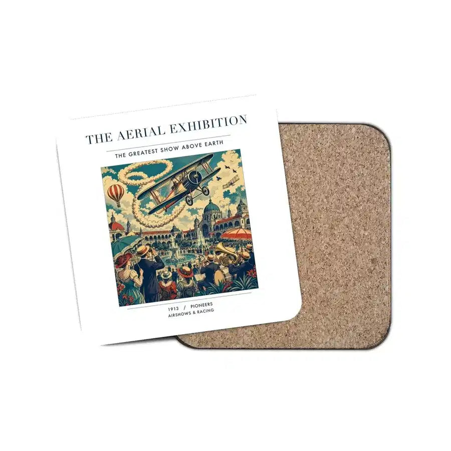 The Aerial Exhibition - Designed Coasters design on white 1-piece