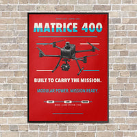 Thumbnail for DJI Matrice 400 vertical canvas print - framed - red background
