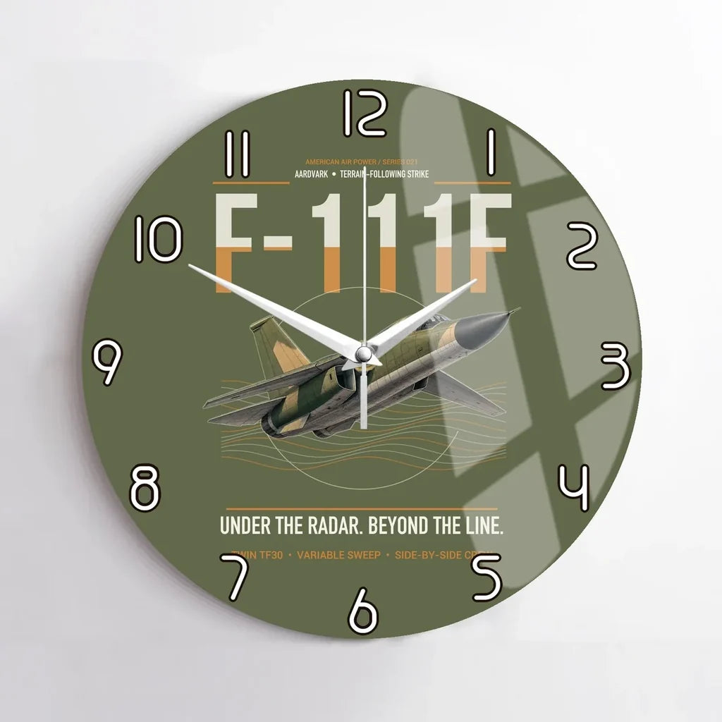 F-111F Aardvark design on green army no frame wall clock