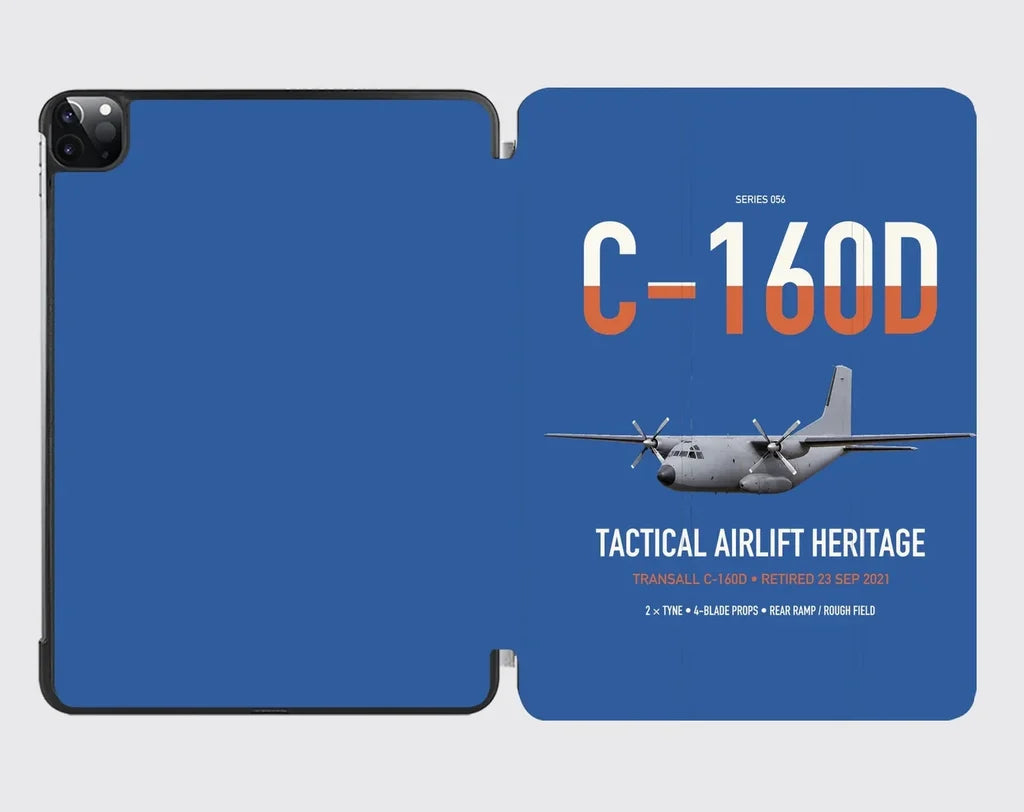 Transall C-160D design on blue ipad tablet case