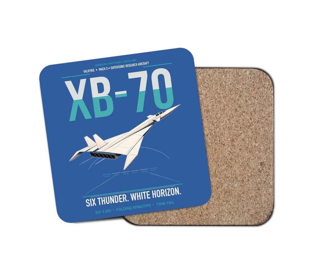 XB-70A Valkyrie design on blue 1 piece coaster