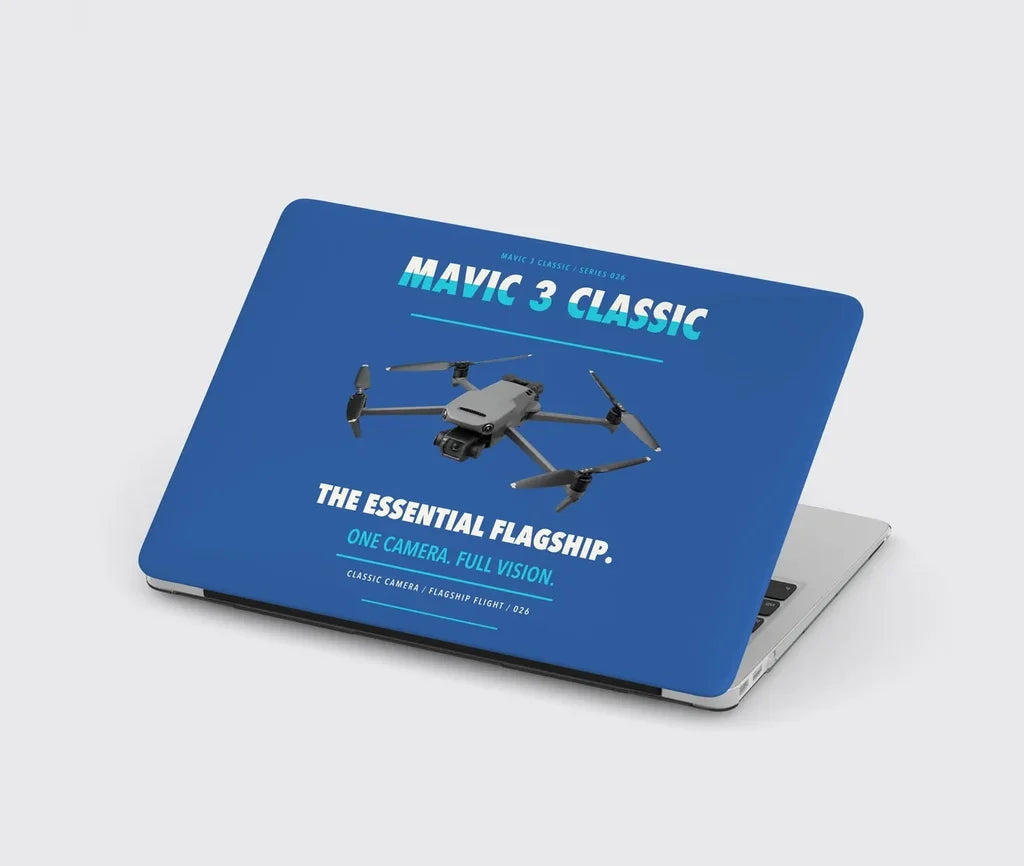 DJI Mavic 3 Classic design on blue MacBook case