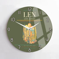 Thumbnail for León Airport (LEN) design on green army no frame wall clock