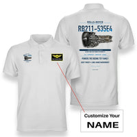 Thumbnail for RB211-535E4 design on white polo with custom name badge