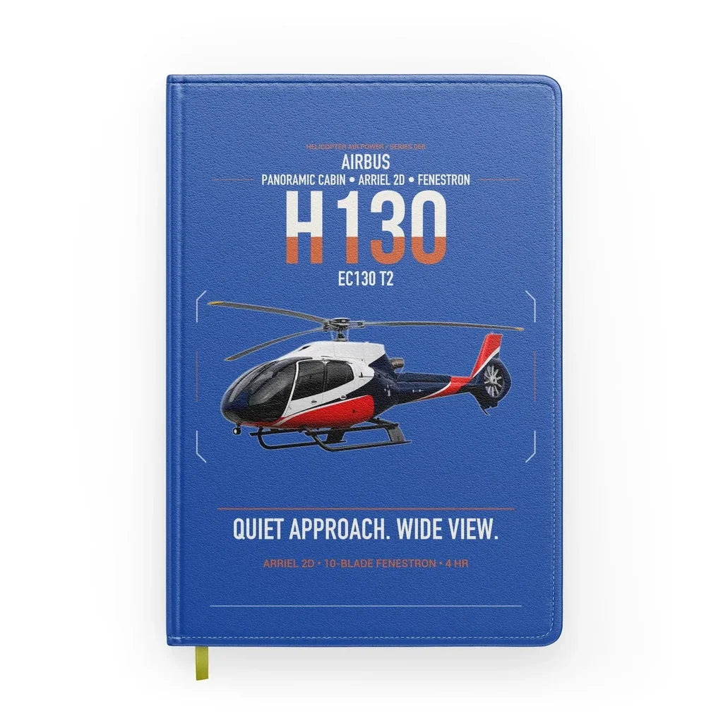 Airbus H130 design on blue notebook