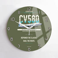 Thumbnail for Convair 580 design on green army no frame wall clock