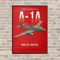 Thumbnail for Messerschmitt Me 262A-1a vertical canvas print - framed - red background