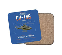 Thumbnail for Bell Canada CH-146 Griffon design on blue 1 piece coaster