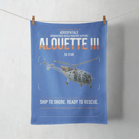 Thumbnail for Aérospatiale SA 316B Alouette III design on blue towel