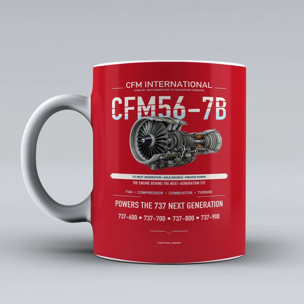Mug design on red cfm56 7b