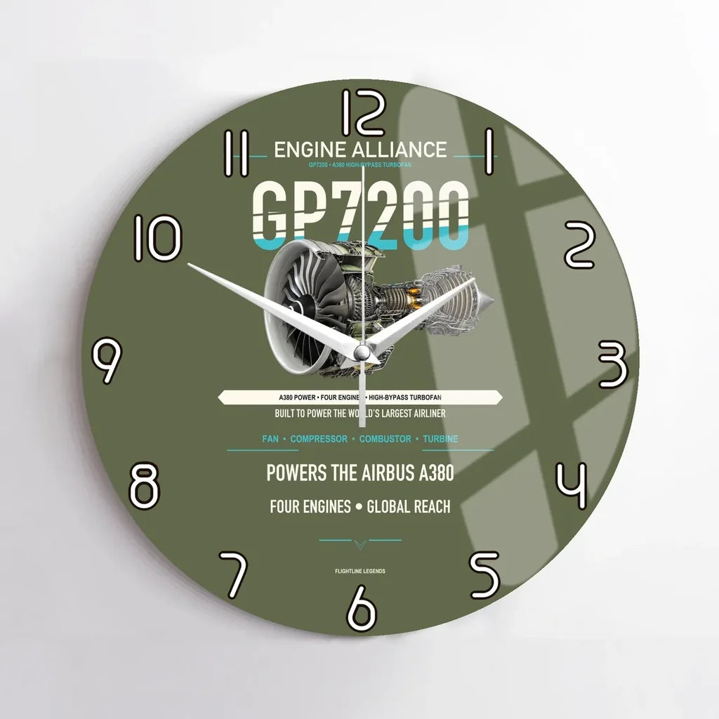 GP7200 design on green army no frame wall clock