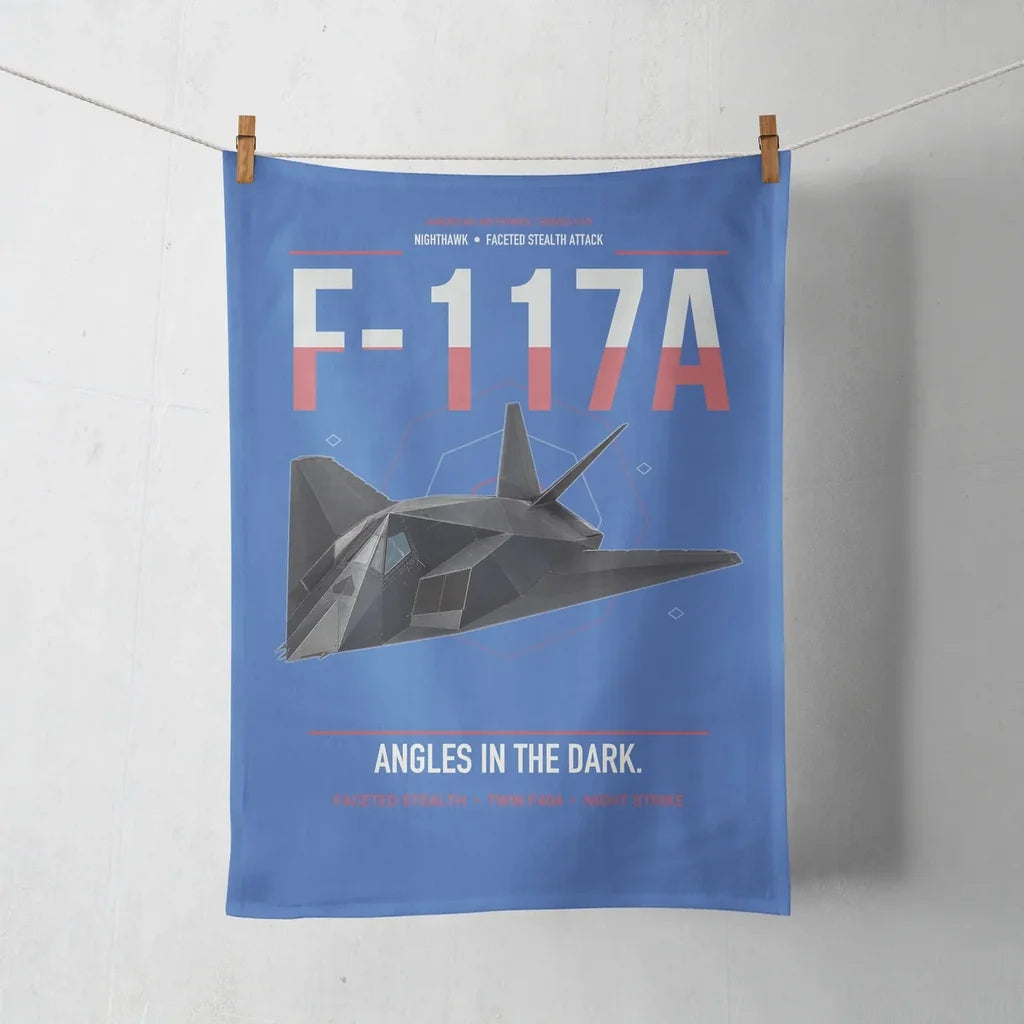F-117A Nighthawk design on blue towel