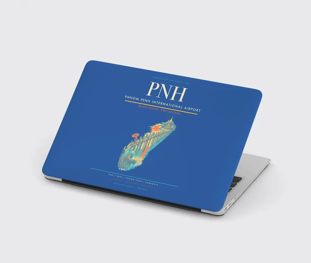 Phnom Penh International Airport (PNH) design on blue MacBook case
