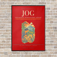 Thumbnail for Yogyakarta International Airport JOG vertical canvas print - framed - red background