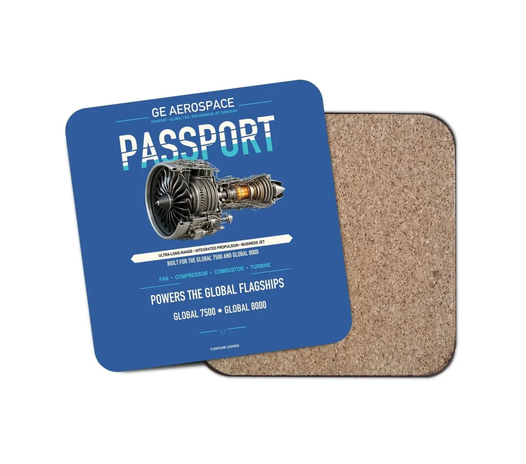 Embraer ERJ145 design on blue 1 piece coaster