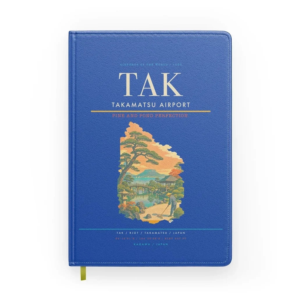 Takamatsu Airport (TAK) design on blue notebook
