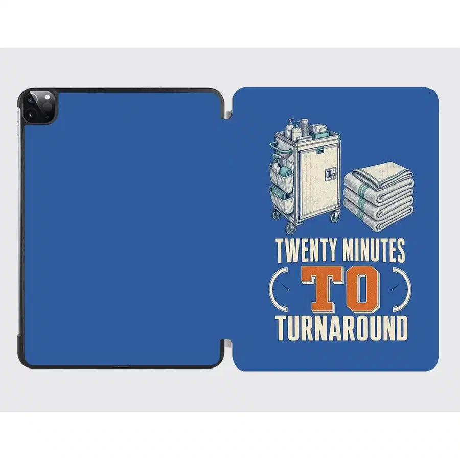 Twenty Minutes To Turnaround design on blue ipad tablet case
