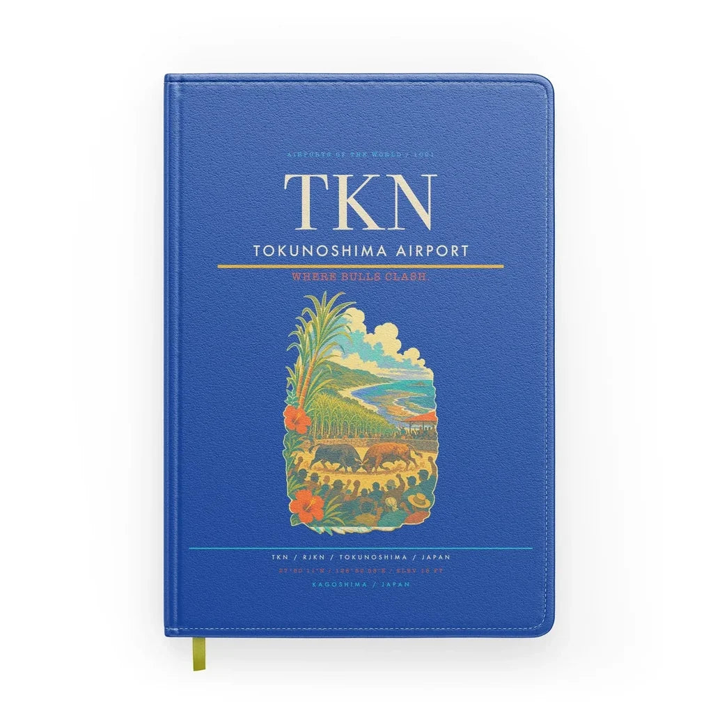 Tokunoshima Airport (TKN) design on blue notebook