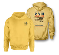 Thumbnail for SPAD S.XIII C.1 design on yellow double-side hoodie, double-side print