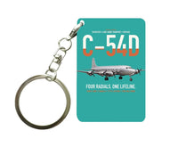 Thumbnail for C-54D Skymaster design on turquoise designed key chain, double-side print