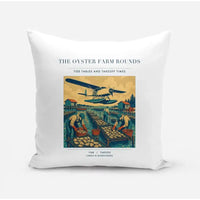Thumbnail for VINTAGE G4446 - The Oyster Farm Rounds - Designed Pillows design on white