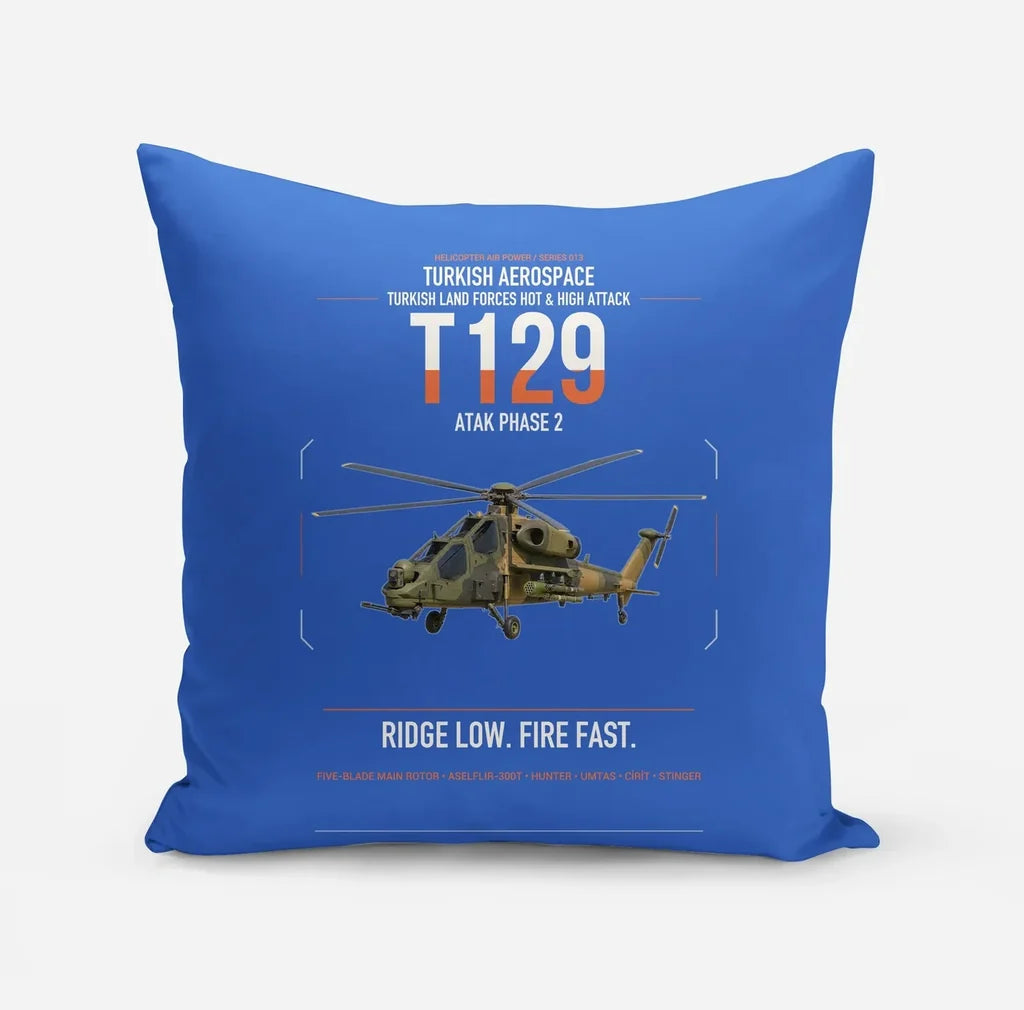 Turkish Aerospace T129 ATAK Phase 2 design on blue pillow