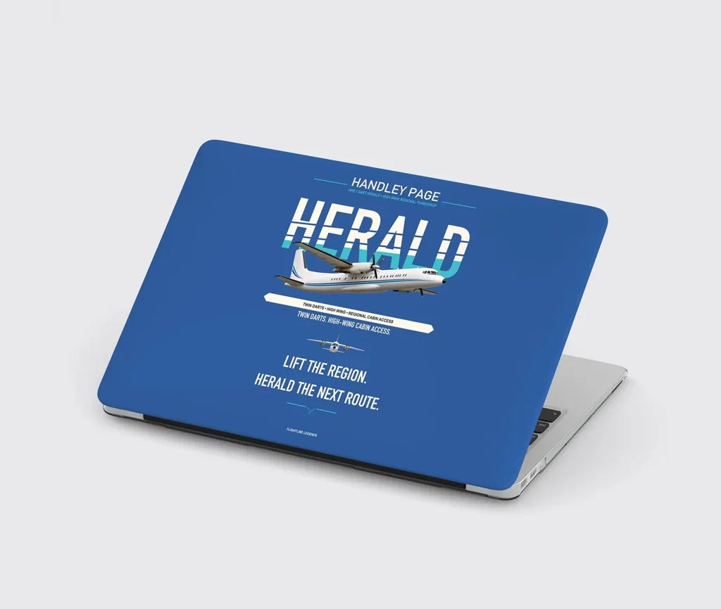 Handley Page HPR.7 Dart Herald design on blue MacBook case